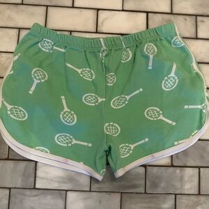 The Beaufort Bonnet Company Green Tennis Print Shorts